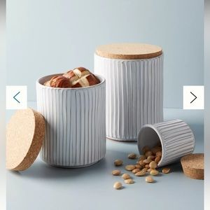 Anthropologie white glazed terracotta small canister without lid